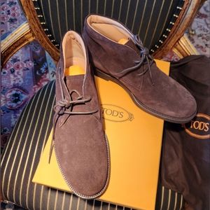 Tod's Suede Lace-Up Ankle Boots